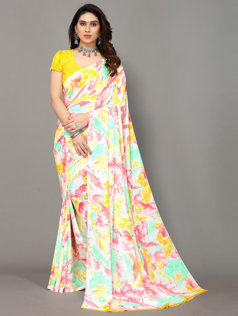 women multi color printed georgette saree with blouse - 20873802 - Zoom Image - 0