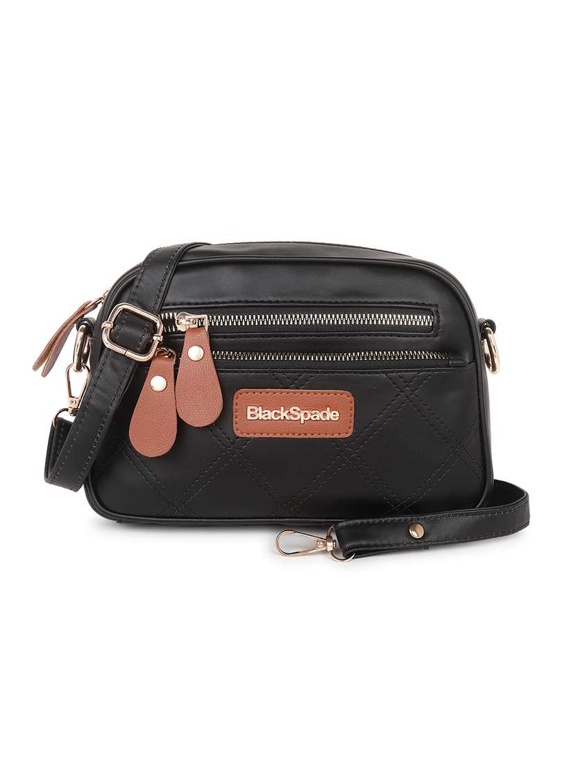 black solid sling bag - 20876379 -  Zoom Image - 0