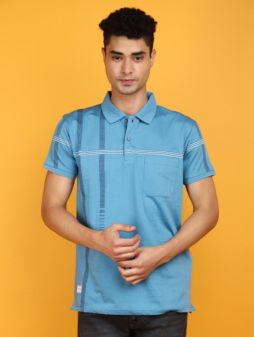 men polo neck striped t-shirt - 20876398 -  Zoom Image - 0