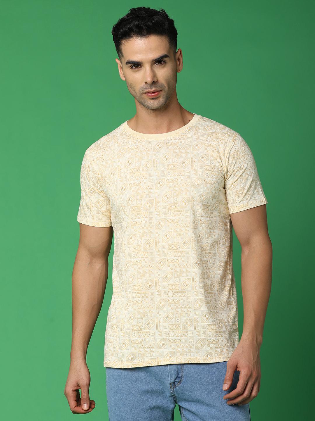 off white cotton front print tshirt - 20876438 - Zoom Image - 0