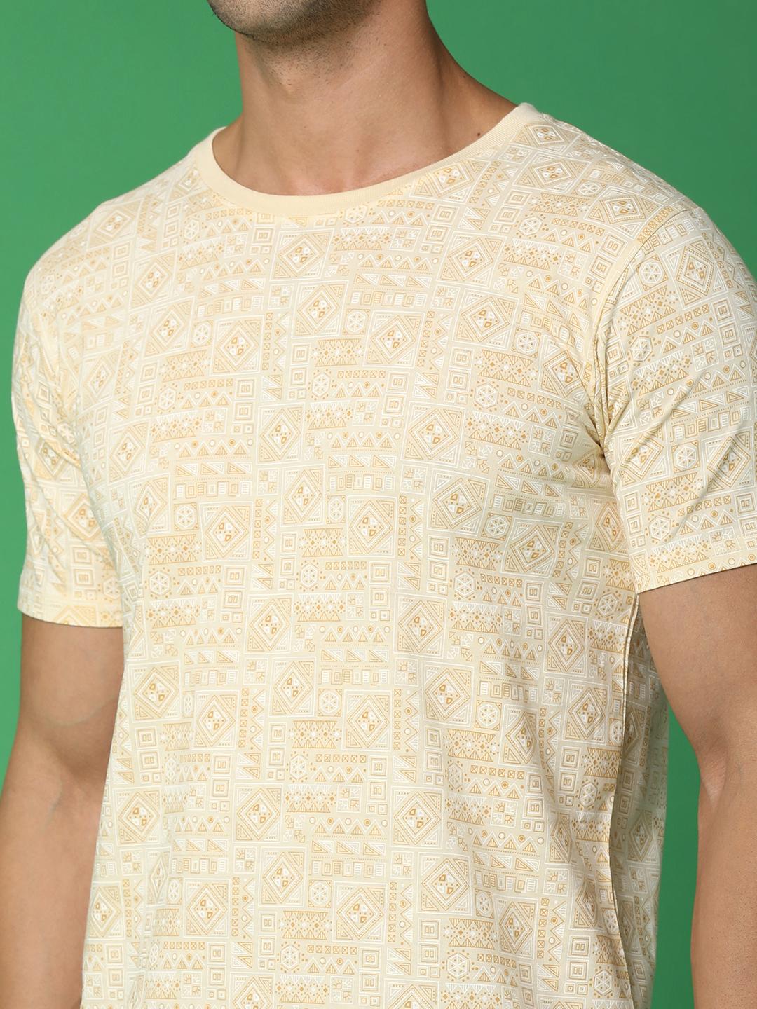 off white cotton front print tshirt - 20876438 - Standard Image - 3