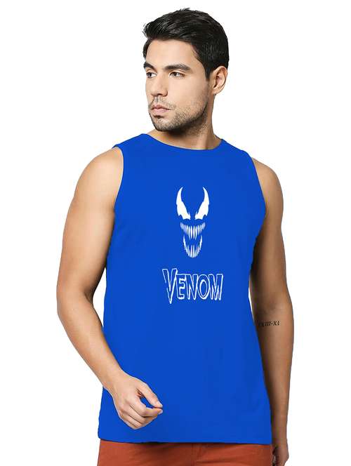 men front print cotton vest - 20876594 - Standard Image - 0