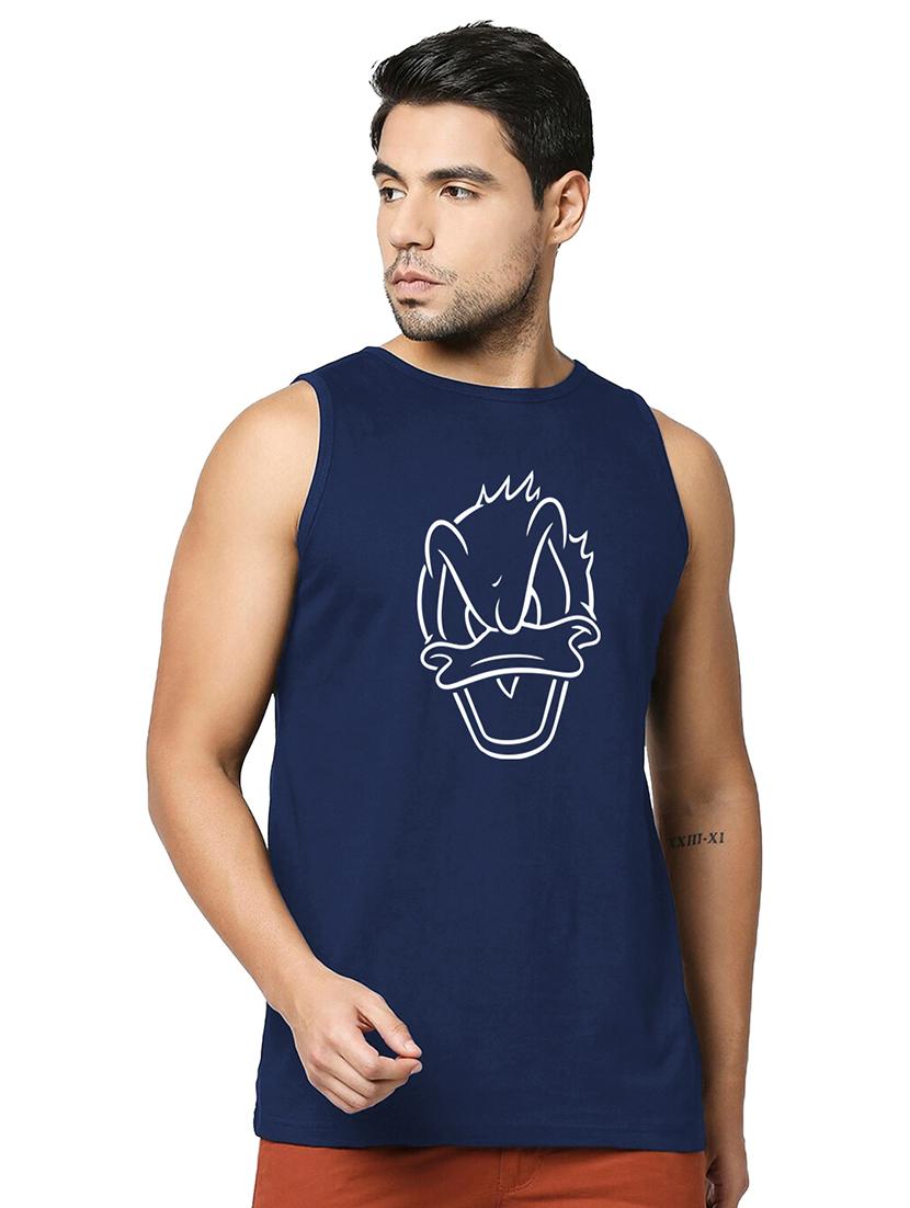 men front print cotton vest - 20876617 -  Zoom Image - 0