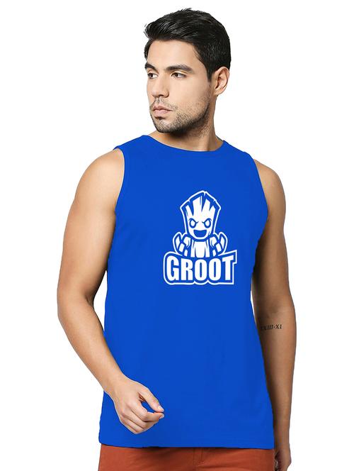 men front print cotton vest - 20876644 - Standard Image - 0