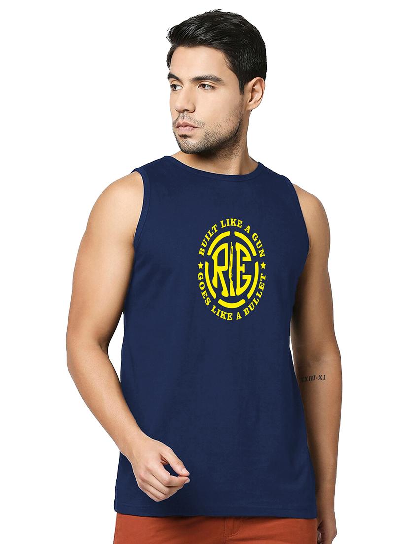 men front print cotton vest - 20876654 - Zoom Image - 0