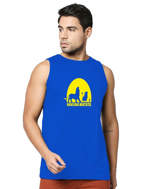 men chest print cotton vest - 20876671 - Standard Image - 0