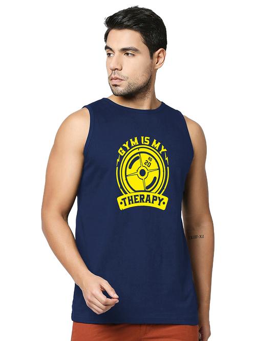 blue pure cotton vest - 20876681 -  Standard Image - 0