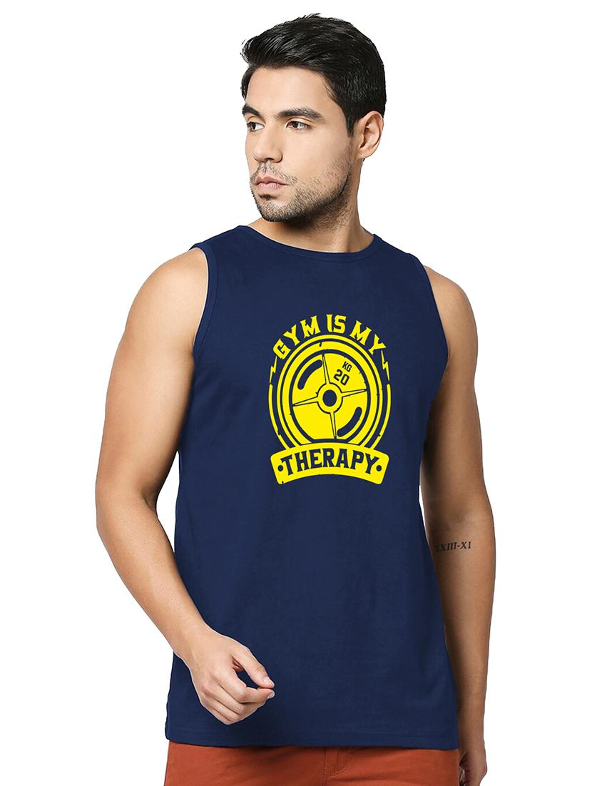 blue pure cotton vest - 20876681 -  Zoom Image - 0