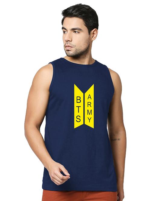 men front print cotton vest - 20876699 -  Standard Image - 0
