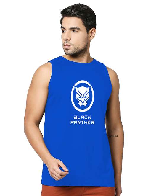 men front print cotton vest - 20876710 - Standard Image - 0