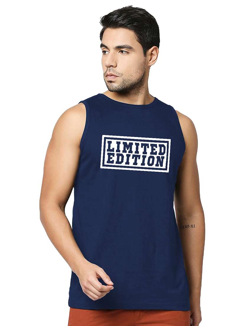 men chest print cotton vest - 20876768 -  Zoom Image - 0