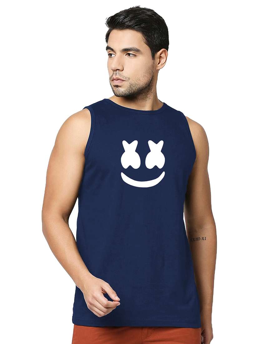 men chest print cotton vest - 20876780 -  Zoom Image - 0