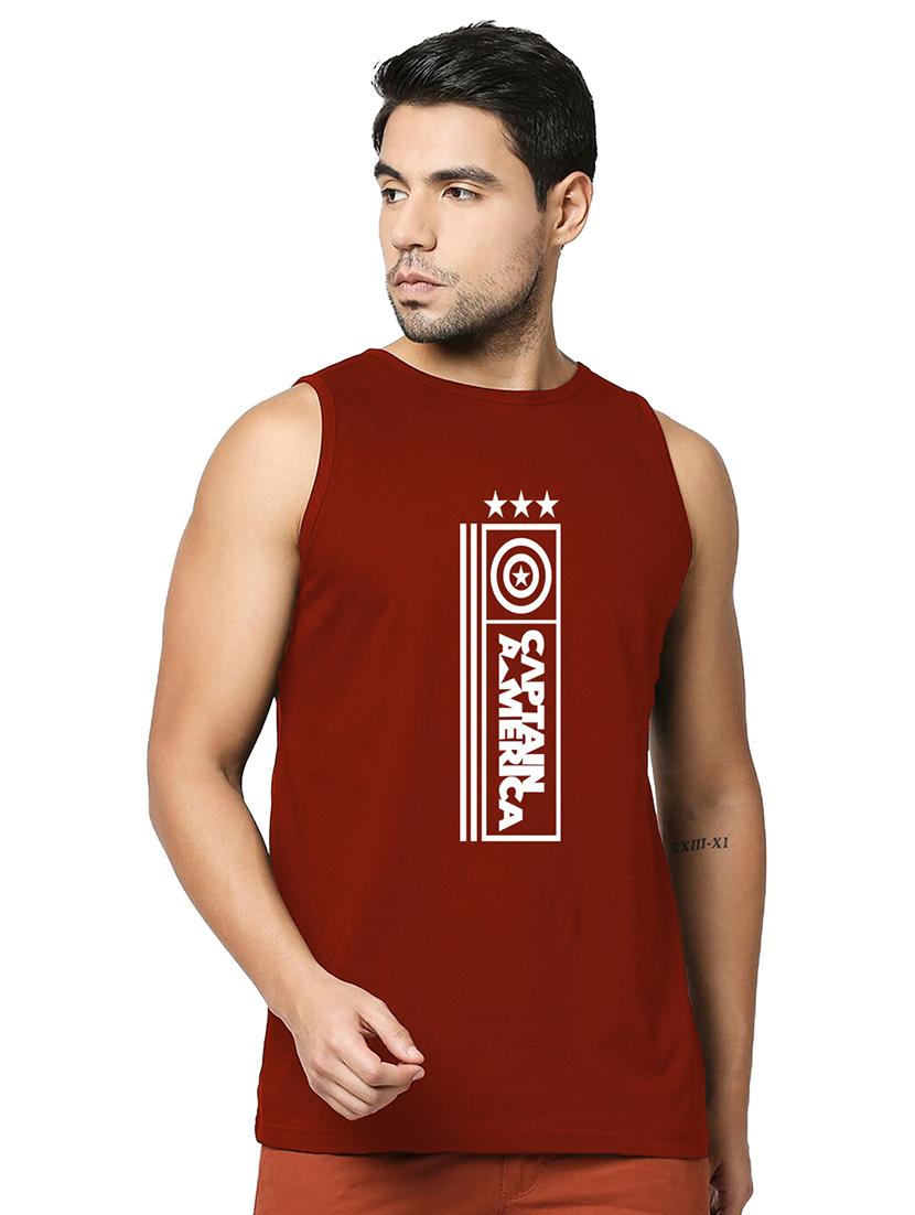 men front print cotton vest - 20876800 - Zoom Image - 0