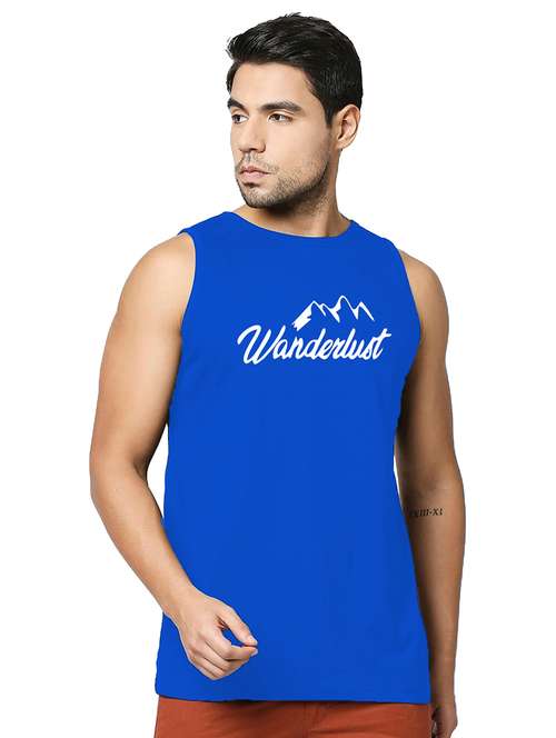 men chest print cotton vest - 20876813 - Standard Image - 0