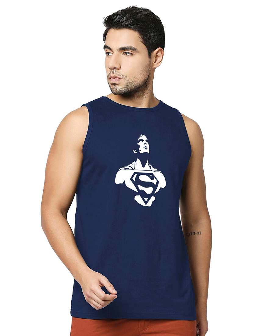 men front print cotton vest - 20876820 - Zoom Image - 0