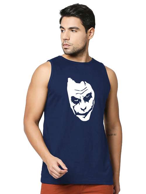 men front print cotton vest - 20876843 - Standard Image - 0