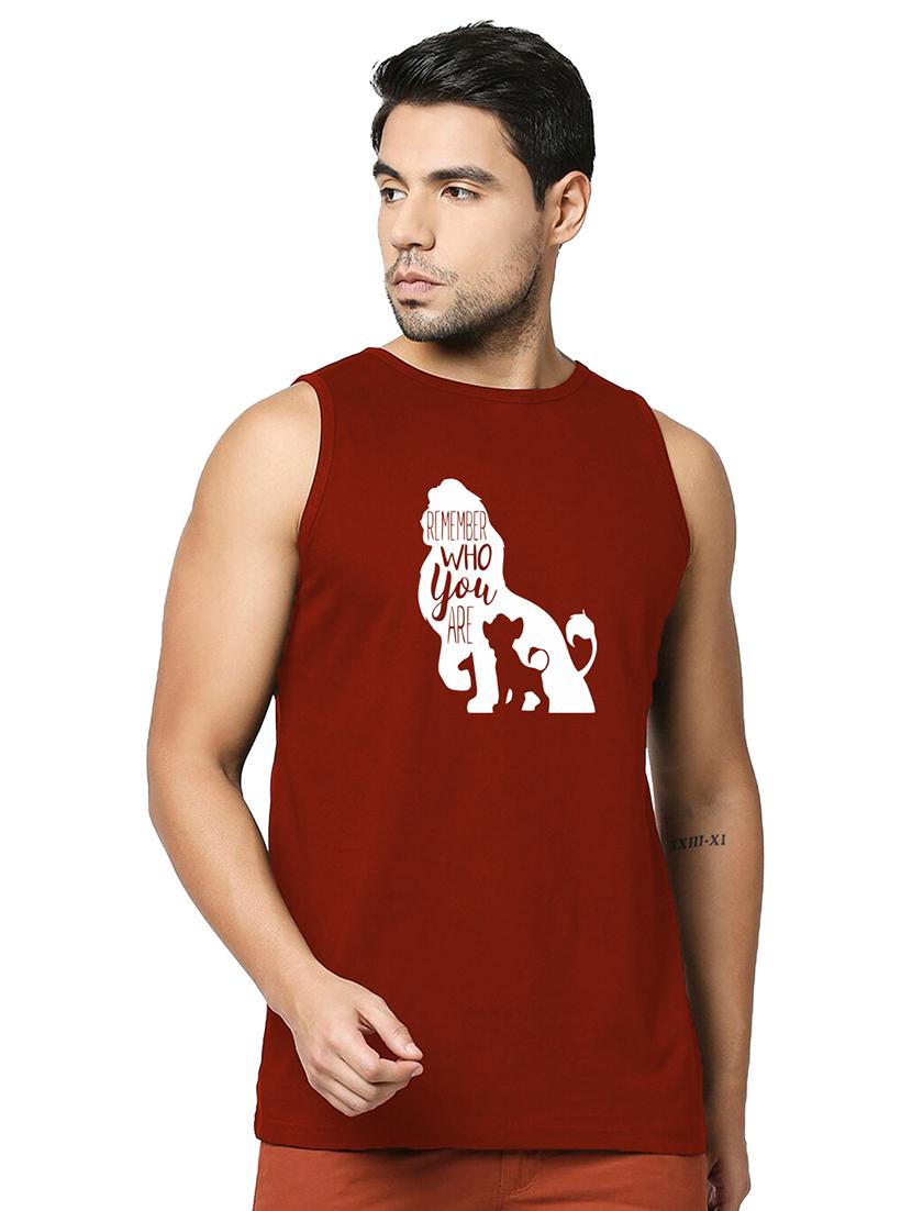 men front print cotton vest - 20876853 - Zoom Image - 0