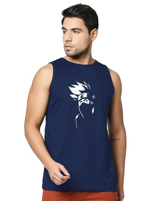 men front print cotton vest - 20876864 - Standard Image - 0