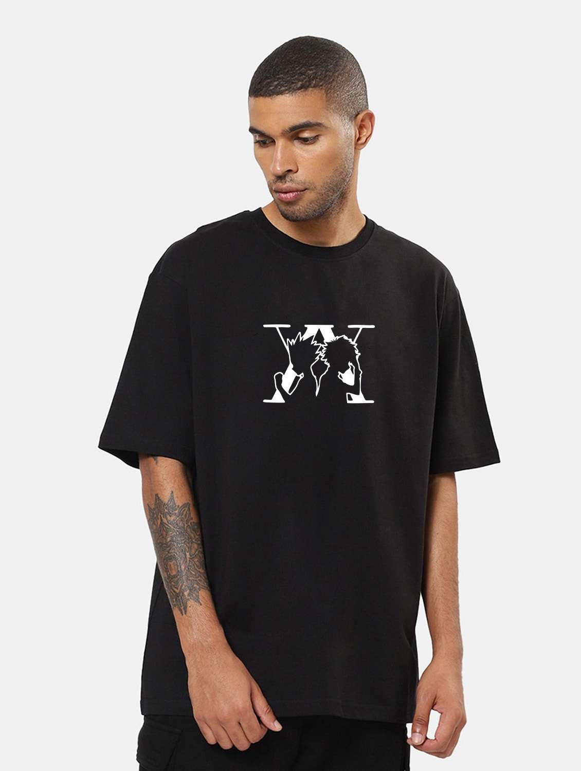 men round neck front & back print t-shirt - 20877089 - Zoom Image - 0