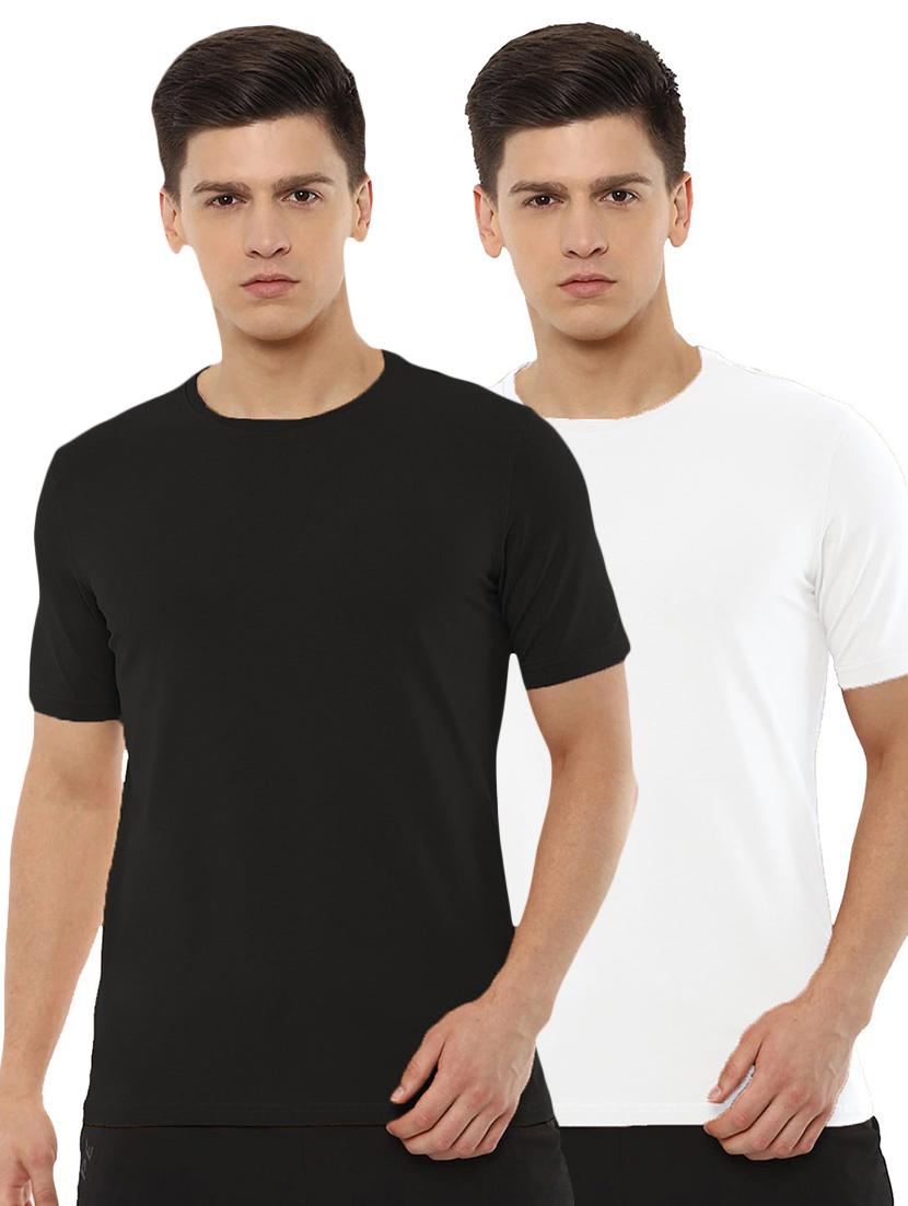 pack of 2 - multi colored cotton plain t-shirt