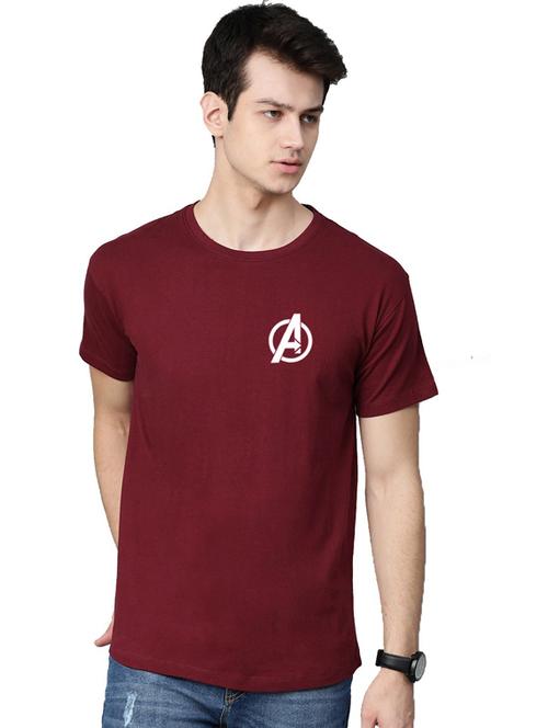 maroon cotton t-shirt - 20877596 - Standard Image - 0
