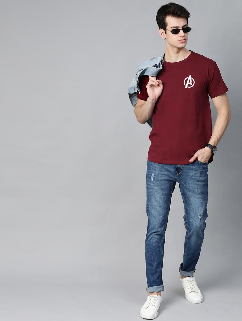 maroon cotton t-shirt - 20877596 - Standard Image - 3