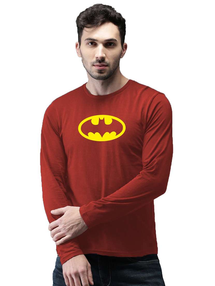 maroon cotton front print tshirt - 20877977 - Zoom Image - 0
