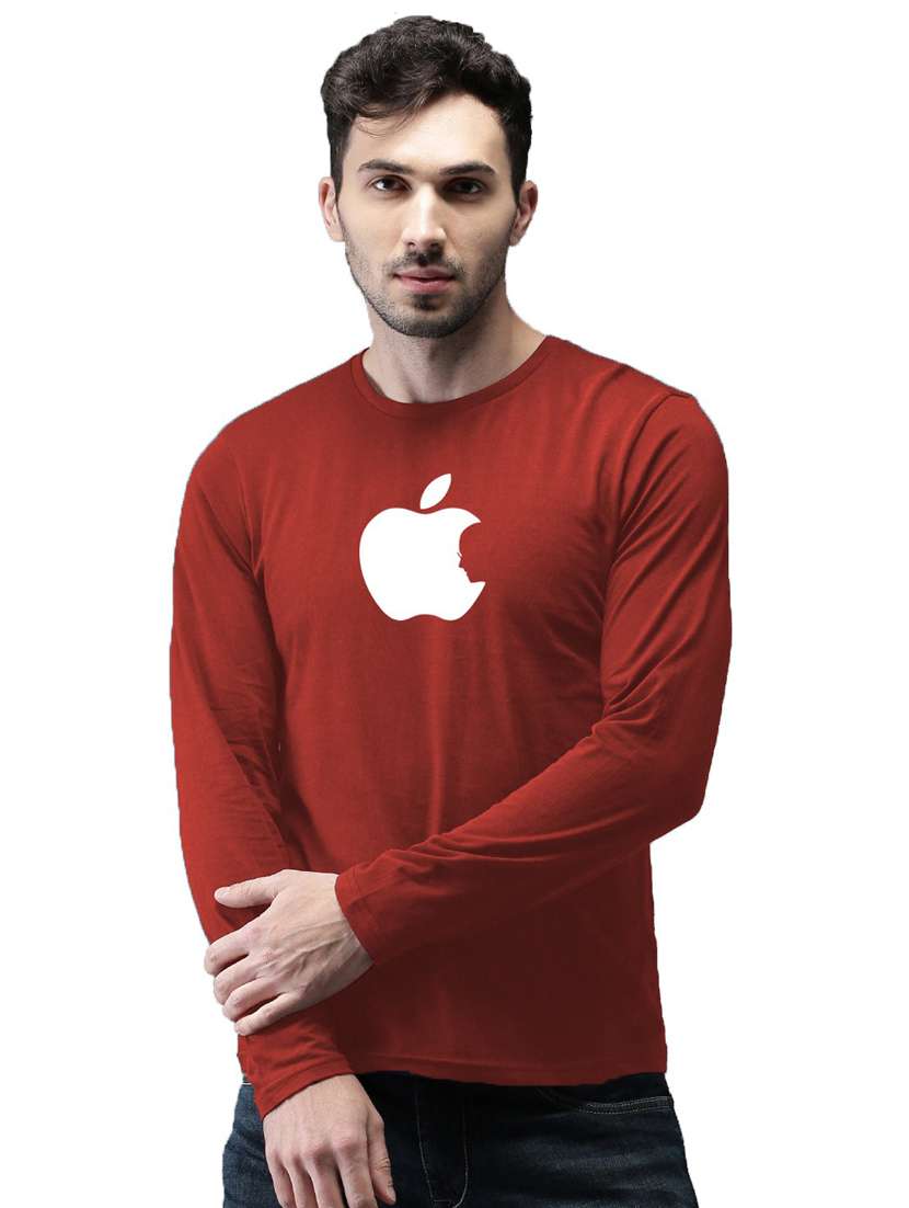maroon cotton front print tshirt - 20877988 - Zoom Image - 0