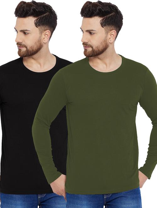 pack of 2 - multi colored cotton plain t-shirt - 20878066 -  Standard Image - 0