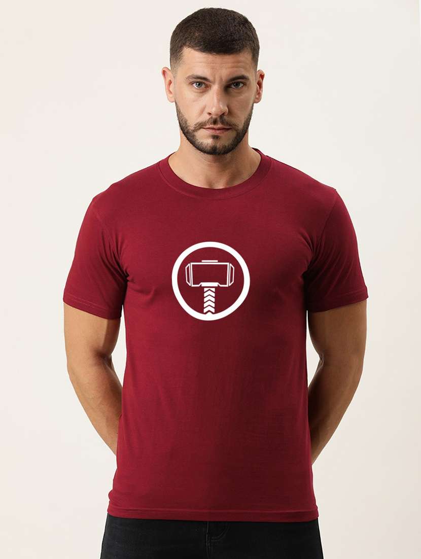 maroon cotton t-shirt - 20878161 - Zoom Image - 0