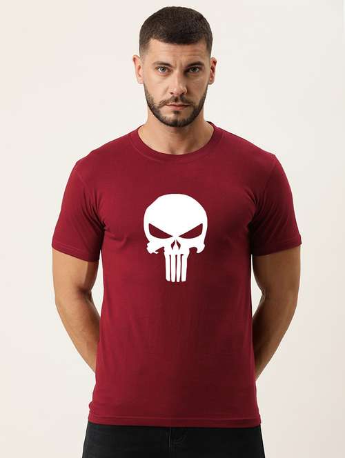 maroon cotton  t-shirt - 20878167 -  Standard Image - 0