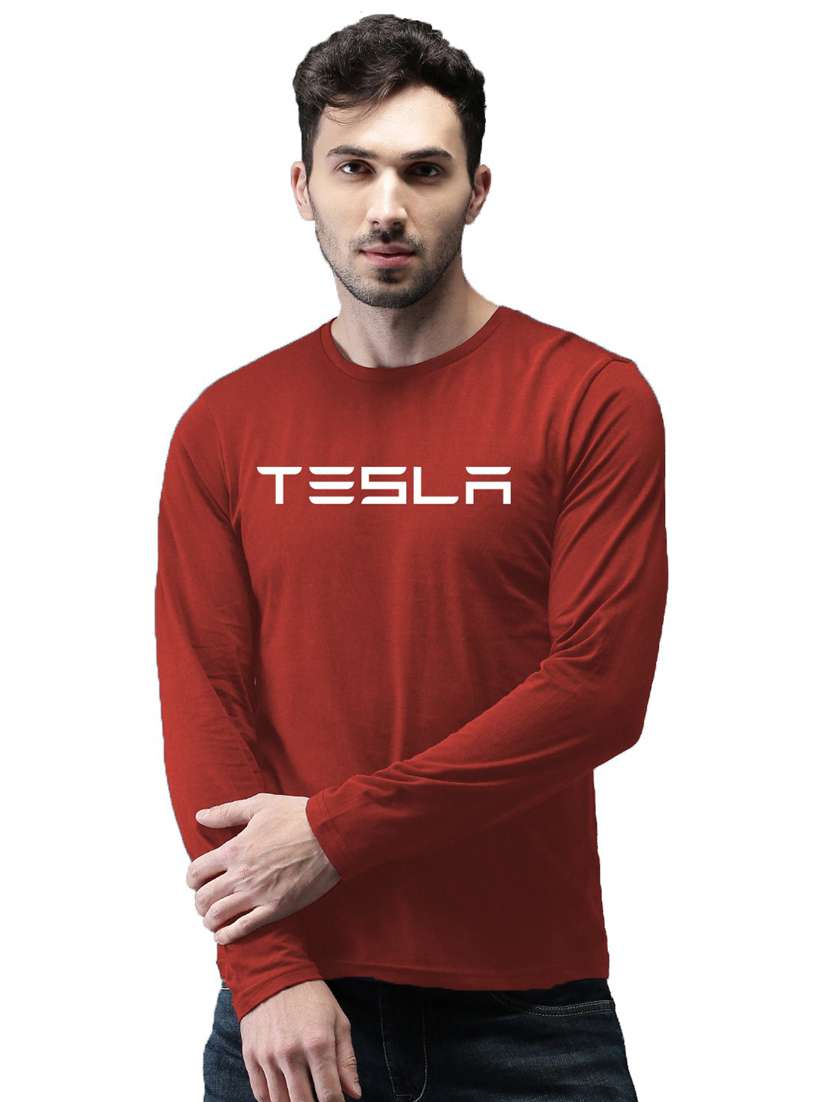 maroon cotton front print tshirt - 20878394 - Zoom Image - 0