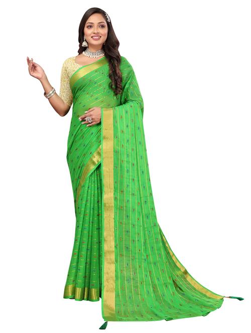 women zari bordered self design saree with blouse - 20879042 - Standard Image - 0