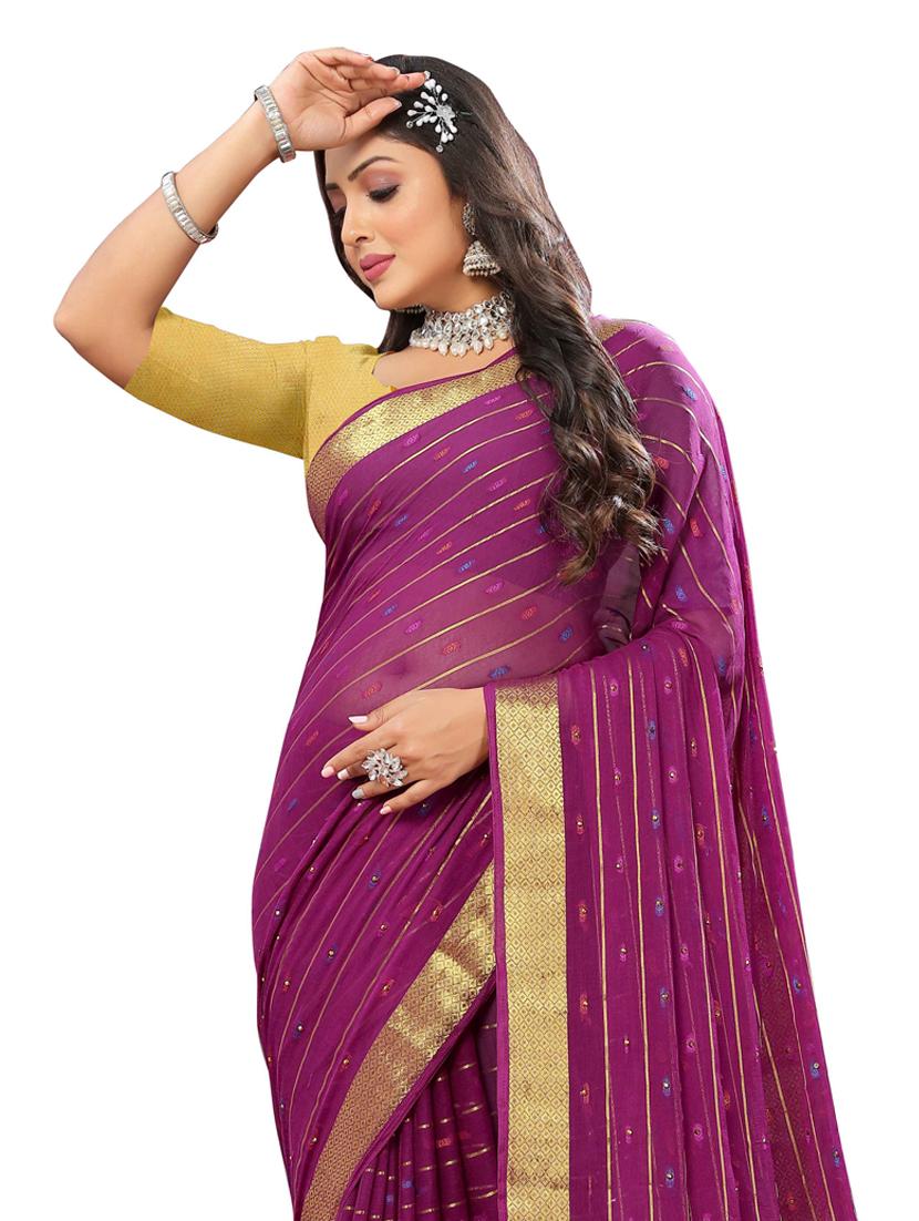 women self design bordered saree with blouse - 20879046 - Standard Image - 3