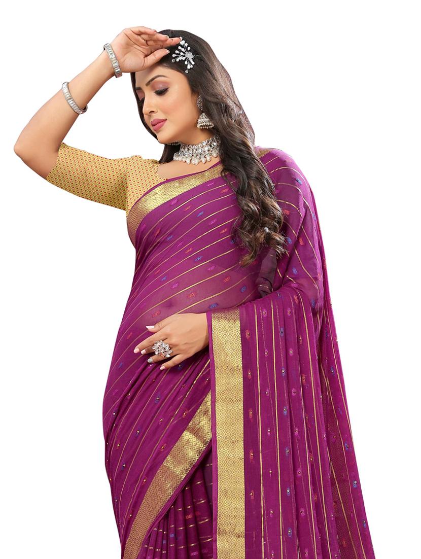 women self design bordered saree with blouse - 20879049 - Standard Image - 3