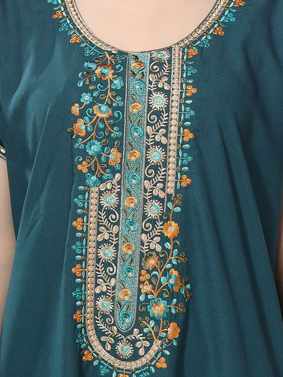 women teal round neck nighties - 20879206 -  Standard Image - 3
