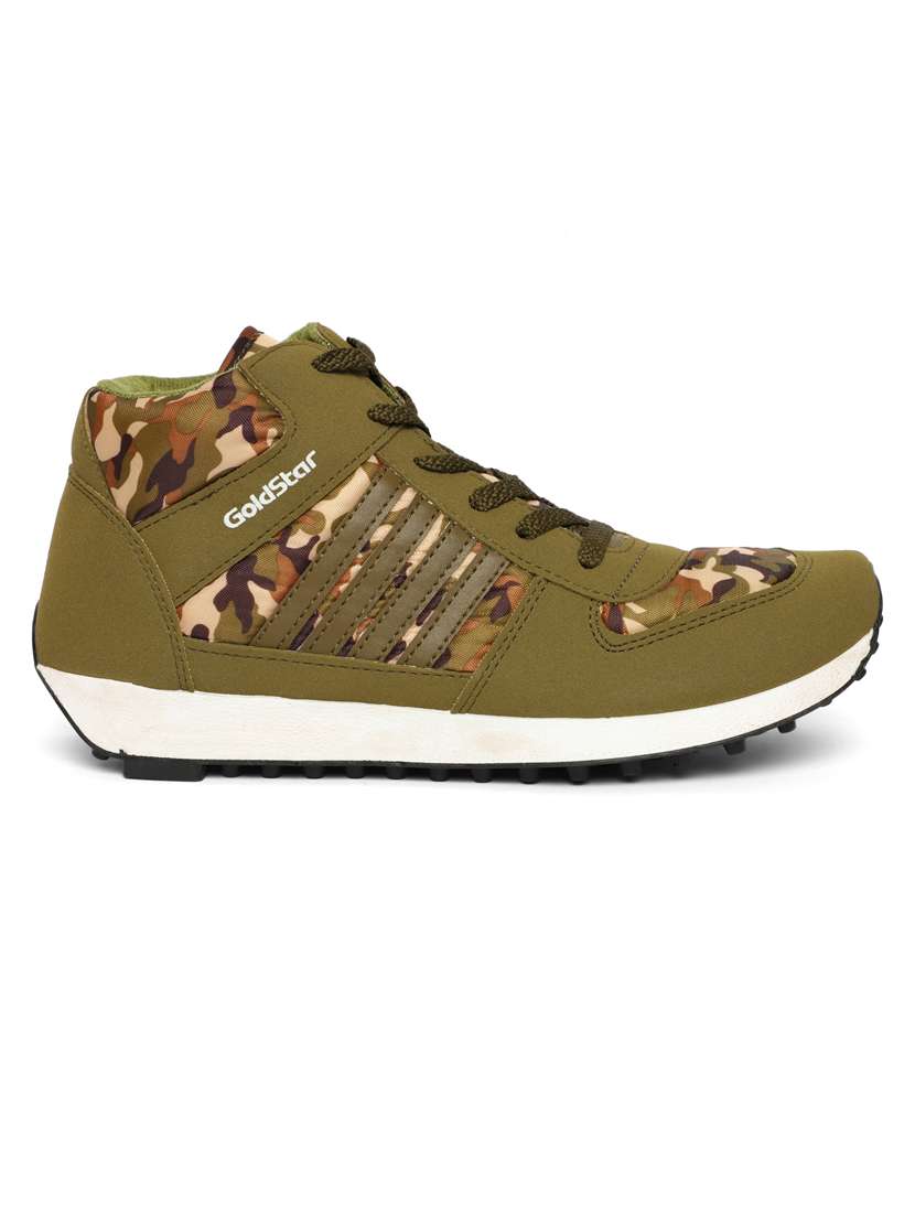 Price Gold Star Shoes Army Buy Online Green Printed Detailed Lace