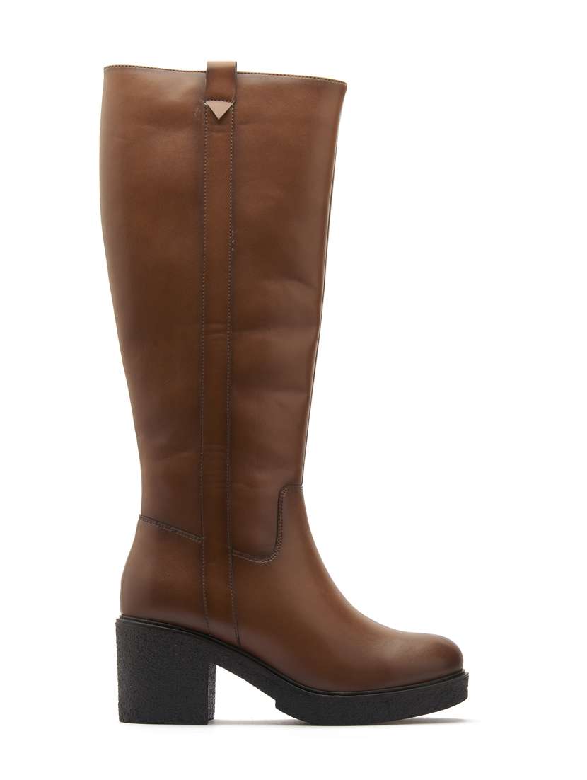 tan calf length boots - 20881646 -  Standard Image - 3
