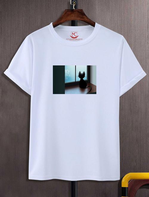 unisex white graphic printed t-shirt - 20882446 -  Standard Image - 0