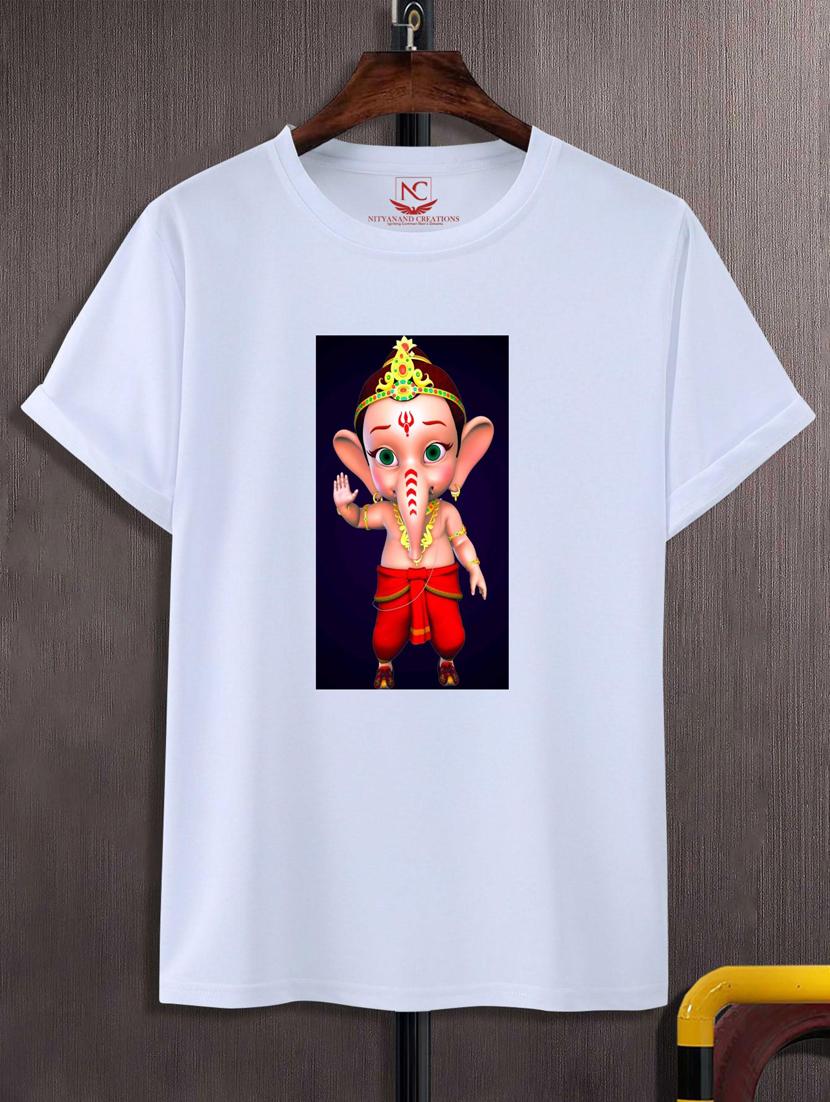 unisex white polyester graphic t-shirt - 20882457 - Zoom Image - 0