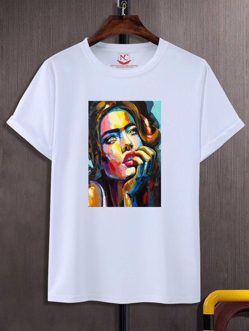 unisex white graphic printed t-shirt - 20882465 -  Standard Image - 0