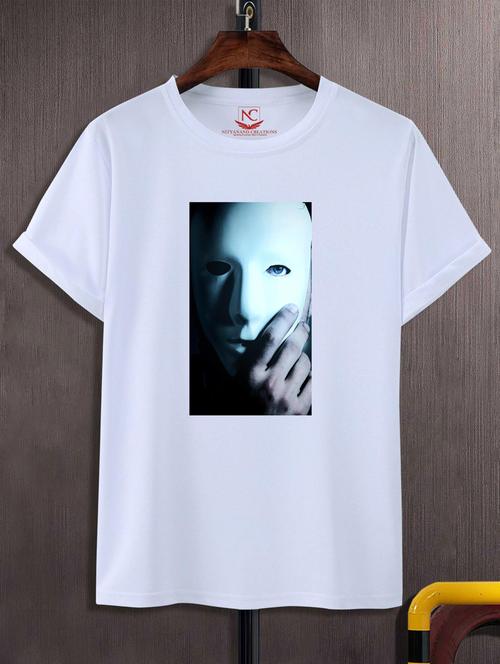 unisex white graphic printed t-shirt - 20882497 -  Standard Image - 0