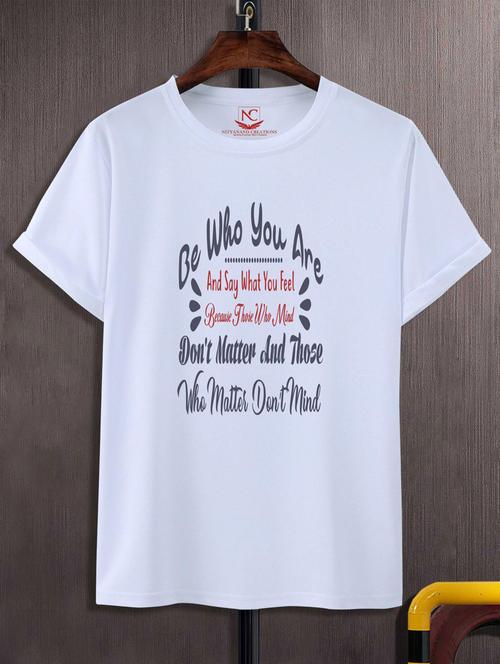 unisex white graphic printed t-shirt - 20882529 -  Standard Image - 0