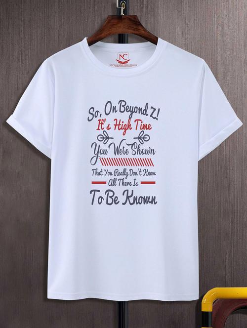 unisex white graphic printed t-shirt - 20882532 -  Standard Image - 0
