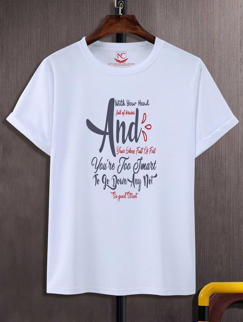 unisex white graphic printed t-shirt - 20882537 -  Standard Image - 0