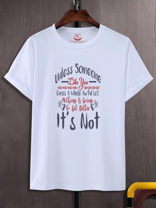 unisex white graphic print t-shirt - 20882539 -  Standard Image - 0