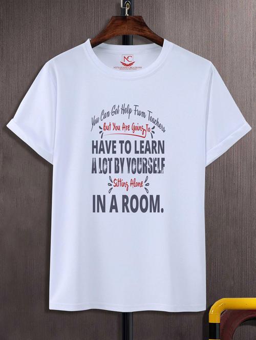 unisex white graphic printed t-shirt - 20882541 - Standard Image - 0
