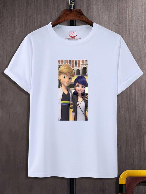 unisex white graphic printed t-shirt - 20882553 -  Standard Image - 0