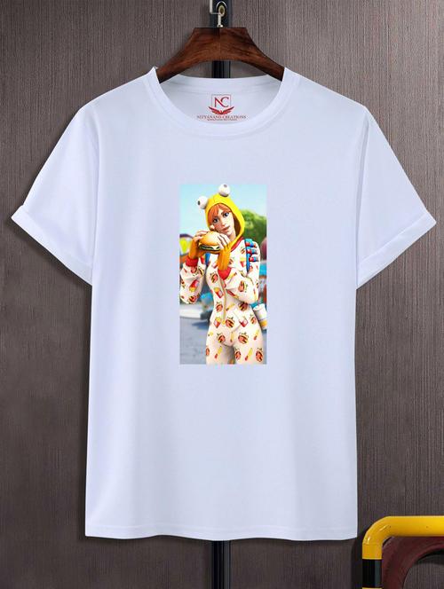 unisex white graphic printed t-shirt - 20882557 - Standard Image - 0