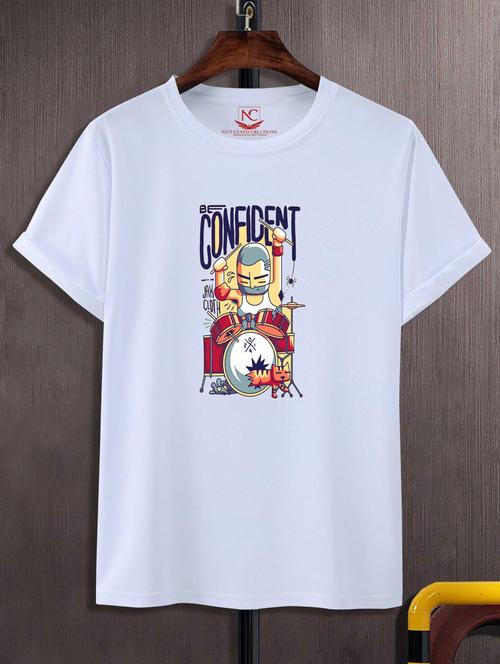 unisex white graphic printed t-shirt - 20882564 - Standard Image - 0